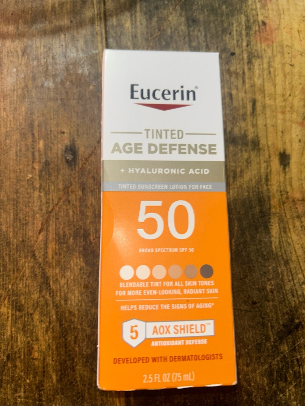 Eucerin Age Defense Face Sunscreen Tinted Lotion SPF 50  2.5 fl oz  Exp 9/27 NIB